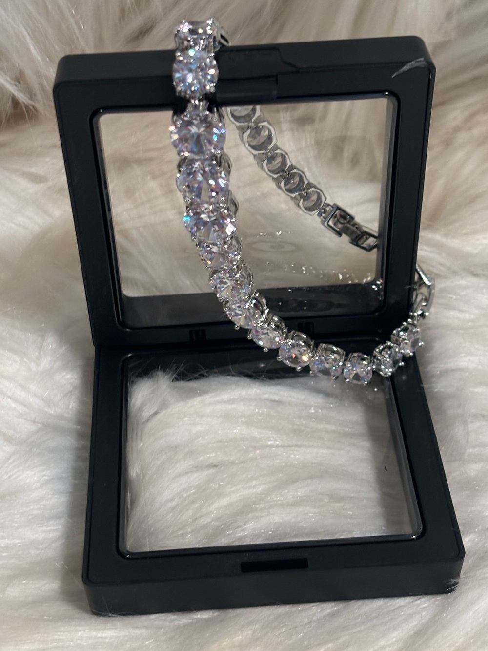 Beautiful Sparkly Moissanite 7 inch/8 inch Bracelet with Extender
